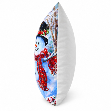 Perne și pilote - Pernă decorativă de Crăciun 40x40 cm cu Om de Zăpadă PPC06
