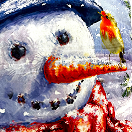 Perne și pilote - Pernă decorativă de Crăciun 40x40 cm cu om de zăpadă PPC02