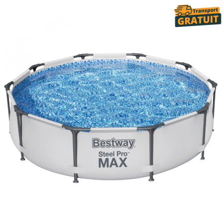 Camping și curte - Piscină rotundă cadru metalic 4678 litri Bestway Steel Pro Max 305x76 cm