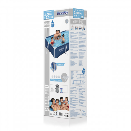 Camping și curte - Piscină cadru metalic Bestway Steel Pro Max 3300 litri 300 x 201 x 66 cm