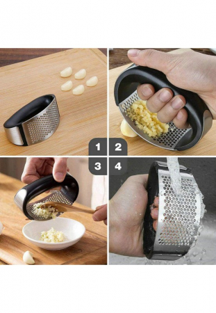 Presa pentru usturoi manuala, din inox, curbata, usor de curatat [5]