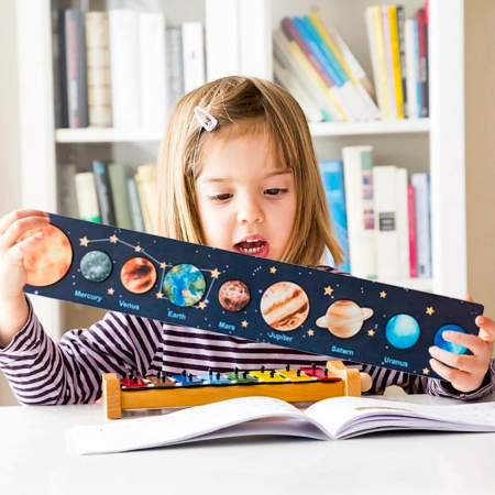 Pentru copii - Puzzle din lemn incastru Sistemul Solar JC43