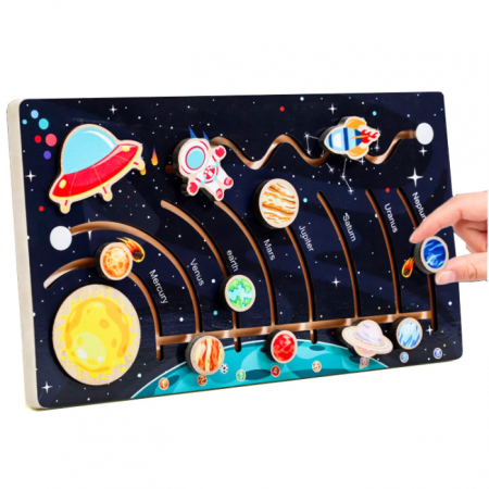 Jucării - Puzzle din lemn labirint Sistemul Solar JC42