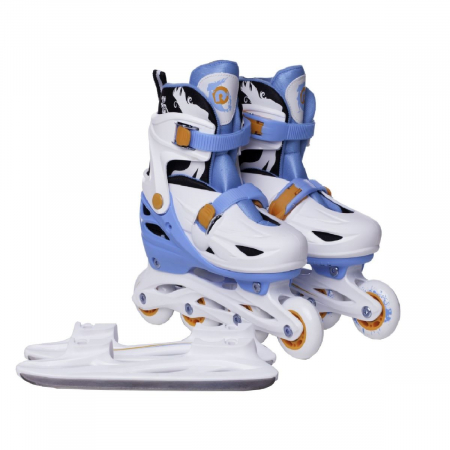 Role și skateboard - Role 3 In 1 Maxtar Triplex băieţi mărime ajustabilă alb/albastru