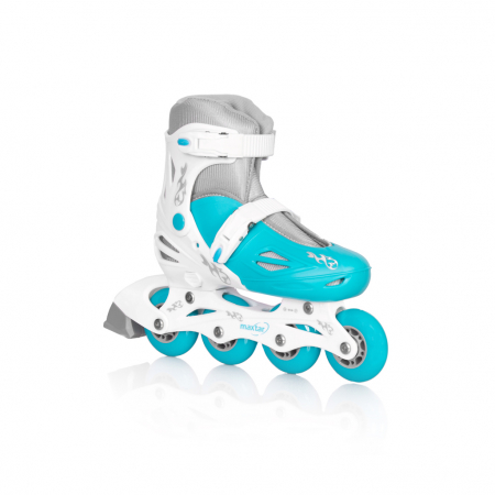 Role și skateboard - Role Maxtar Azzuro, mărimea 30-33 alb/turcoaz, mărime ajustabilă