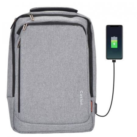 Rucsacuri - Rucsac laptop 15.6 inch cu port de încărcare USB, 44 x 32 x 16 cm, 2 compartimente, RS37