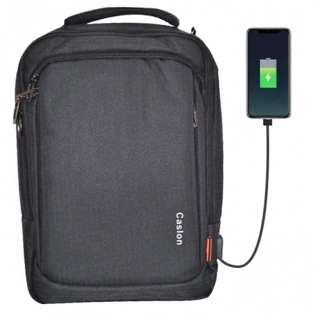Rucsacuri - Rucsac laptop 15.6 inch cu port de încărcare USB, 44 x 32 x 16 cm, 2 compartimente, RS36