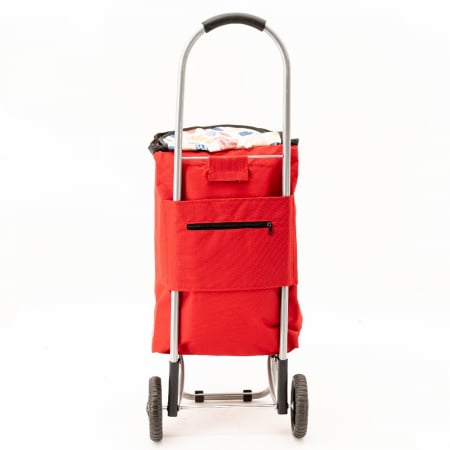 Cărucioare piață - Sacoşă de piaţă cu cărucior, 2 roţi, 28 L, Roşu