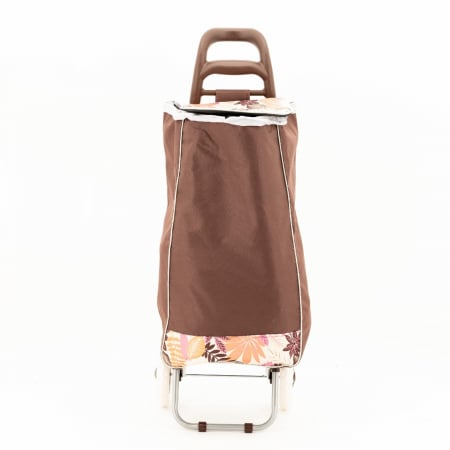 Cărucioare piață - Sacoşă de piaţă cu cărucior, 2 roţi, 50 L, Maro