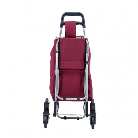 Cărucioare piață - Sacoşă de piaţă cu cărucior, scaun, 3 roţi, 32 L, Vişiniu