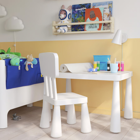Mobilier - Scăunel din plastic cu spătar, 67x39x36 cm, alb, MC30
