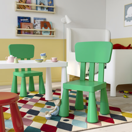 Mobilier - Scăunel din plastic cu spătar, 67x39x36 cm, verde, MC35