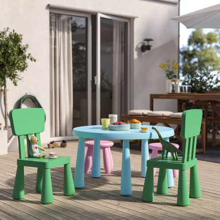 Mobilier - Scăunel din plastic cu spătar, 67x39x36 cm, verde, MC35