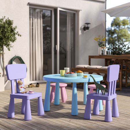 Mobilier - Scăunel din plastic cu spătar, 67x39x36 cm, mov, MC36