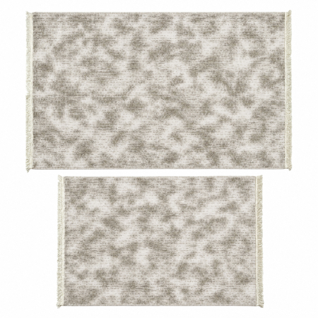 Covoare antiderapante - Set 2 covoare bucătărie antiderapante, Welsoft Plus, abstract, bej-taupe, CBU422