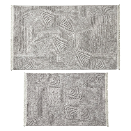 Covoare antiderapante - Set 2 covoare bucătărie antiderapante, Welsoft, acolade, gri