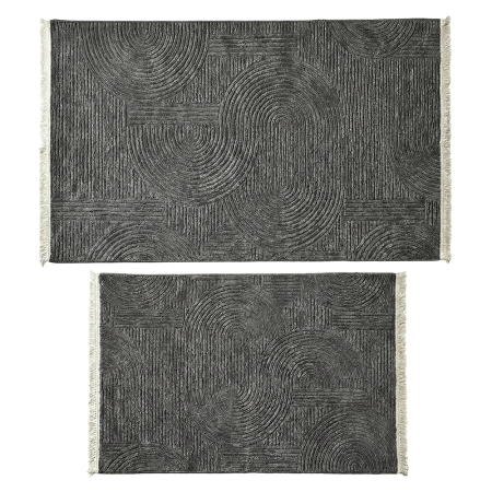 Covoare antiderapante - Set 2 covoare bucătărie antiderapante, Welsoft, acolade, antracit