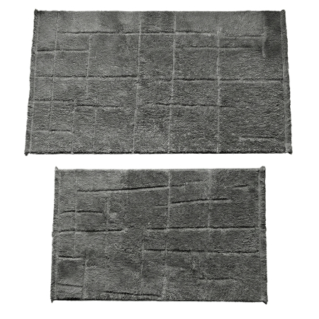 Covoare antiderapante - Set 2 covoare bucătărie antiderapante, Welsoft, model texturat antracit