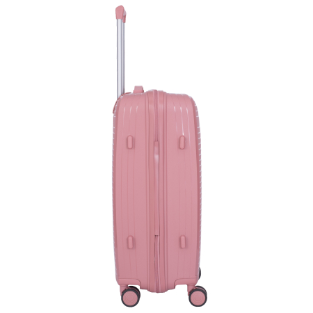 Set 2 trolere M+S, Polipropilenă flexibilă anti-casabilă, 4 roți, roz [4]