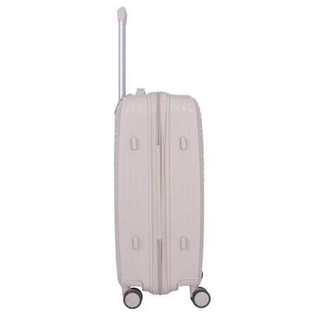 Set 2 trolere M+S, Polipropilenă flexibilă anti-casabilă, 4 roți, crem [4]