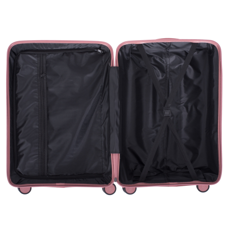 Set 2 trolere M+S, Polipropilenă flexibilă anti-casabilă, 4 roți, roz [9]