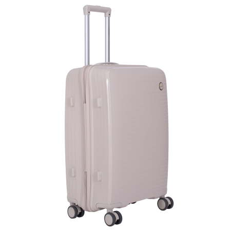 Set 2 trolere M+S, Polipropilenă flexibilă anti-casabilă, 4 roți, crem [1]