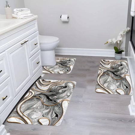 Baie - Set 3 Covoare baie antiderapante 60x90 CBA104