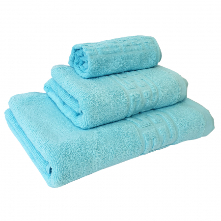 Prosoape baie - Set 3 prosoape de baie 70x130 cm, 50x90 cm, 30x50 cm, bumbac, cyan