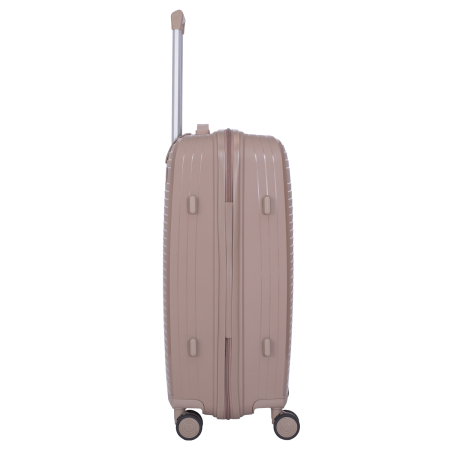 Set 3 trolere L+M+S, Polipropilenă flexibilă anti-casabilă, 4 roți duble, bej [6]