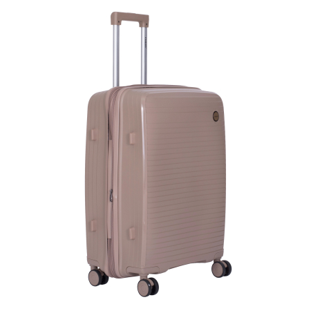 Set 3 trolere L+M+S, Polipropilenă flexibilă anti-casabilă, 4 roți duble, bej [2]