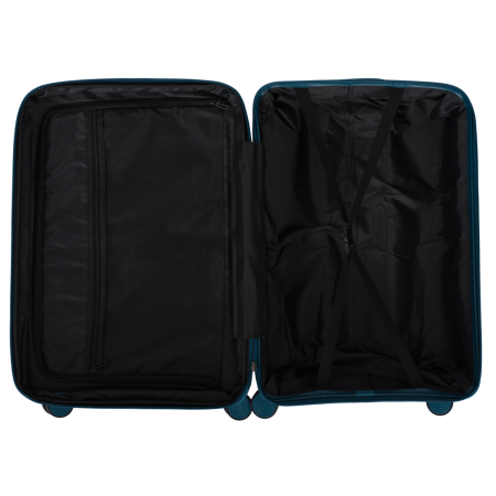 Set 3 trolere L+M+S, Polipropilenă flexibilă anti-casabilă, 4 roți duble, albastru petrol [11]