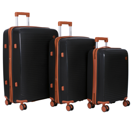 Trolere - Set 3 trolere L+M+S, Polipropilenă flexibilă anti-casabilă, 4 roți duble, diverse culori