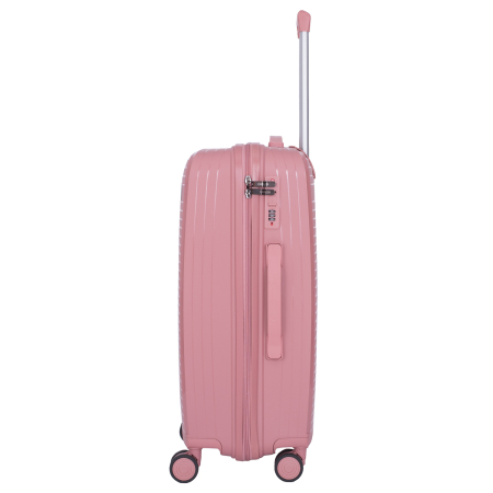 Set 3 trolere L+M+S, Polipropilenă flexibilă anti-casabilă, 4 roți duble, roz [7]