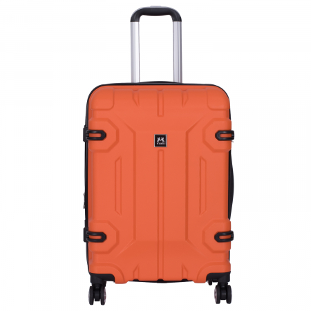 Trolere - Set 3 valize troler ABS, 4 roți, 3 dimensiuni, portocaliu, TRC314
