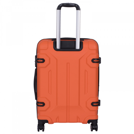 Trolere - Set 3 valize troler ABS, 4 roți, 3 dimensiuni, portocaliu, TRC314