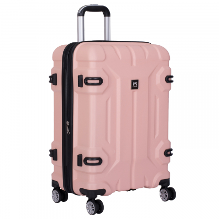 Trolere - Set 3 valize troler ABS, 4 roți, 3 dimensiuni, roz, TRC315