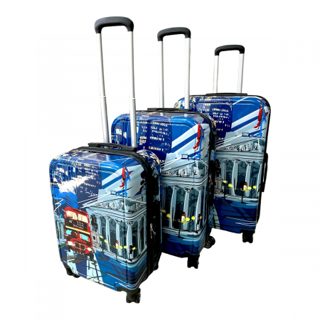 Trolere - Set 3 valize troler ABS, 4 roți, Atena, 3 dimensiuni, TRC95