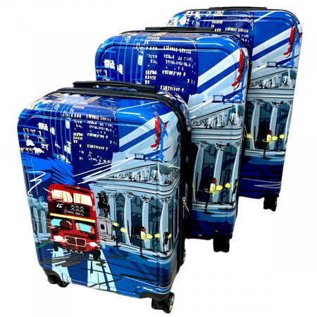 Trolere - Set 3 valize troler ABS, 4 roți, Atena, 3 dimensiuni, TRC95