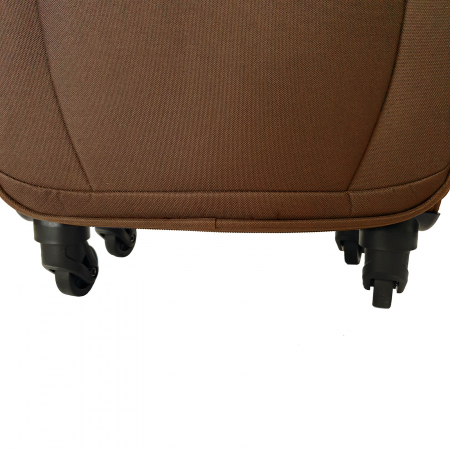 Trolere - Set 3 valize troler material textil, 4 roți, maro, 3 dimensiuni, TRC31