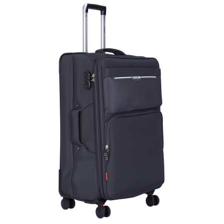 Trolere - Set 3 valize troler textil, gri, 4 roți antișoc, 3 dimensiuni (S, M, L)