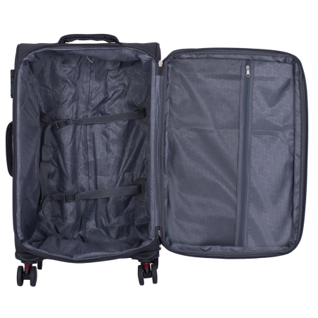 Set 3 valize troler textil, gri, 4 roți antișoc, 3 dimensiuni (S, M, L) [10]