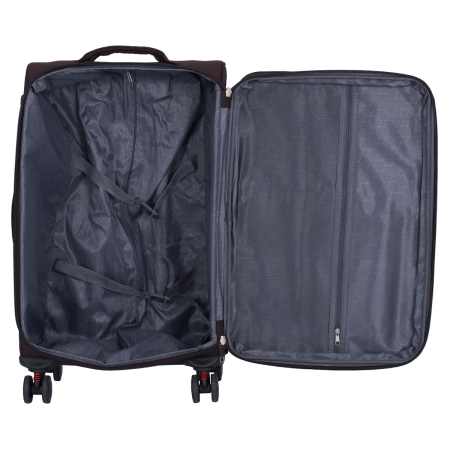 Set 3 valize troler textil, maro, 4 roți antișoc, 3 dimensiuni (S, M, L) [10]