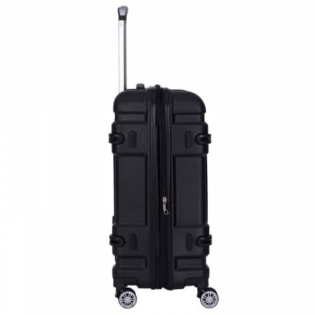 Trolere - Set 4 valize troler ABS, 4 roți, 4 dimensiuni, negru, TRC213
