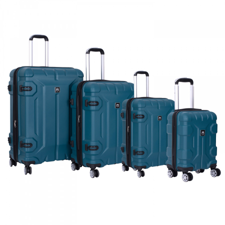 Trolere - Set 4 valize troler ABS, 4 roți, 4 dimensiuni, verde, TRC211
