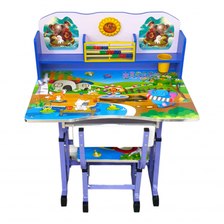 Mobilier - Set birou cu scăunel, metalic + MDF, 69x45 cm, reglabil pe înălțime, MC01