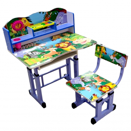 Mobilier - Set birou cu scăunel, metalic + MDF, 69x45 cm, reglabil pe înălțime, MC05