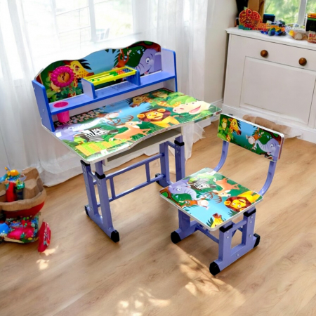 Mobilier - Set birou cu scăunel, metalic + MDF, 69x45 cm, reglabil pe înălțime, MC05