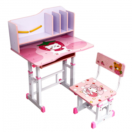 Mobilier - Set birou cu scăunel, metalic + MDF, 69x45 cm, reglabil pe înălțime, MC09