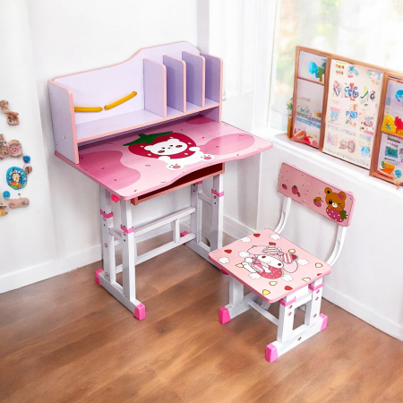 Mobilier - Set birou cu scăunel, metalic + MDF, 69x45 cm, reglabil pe înălțime, MC09