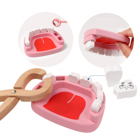 Set trusă dentist de jucărie din lemn cu 20 de accesorii JC56 [5]